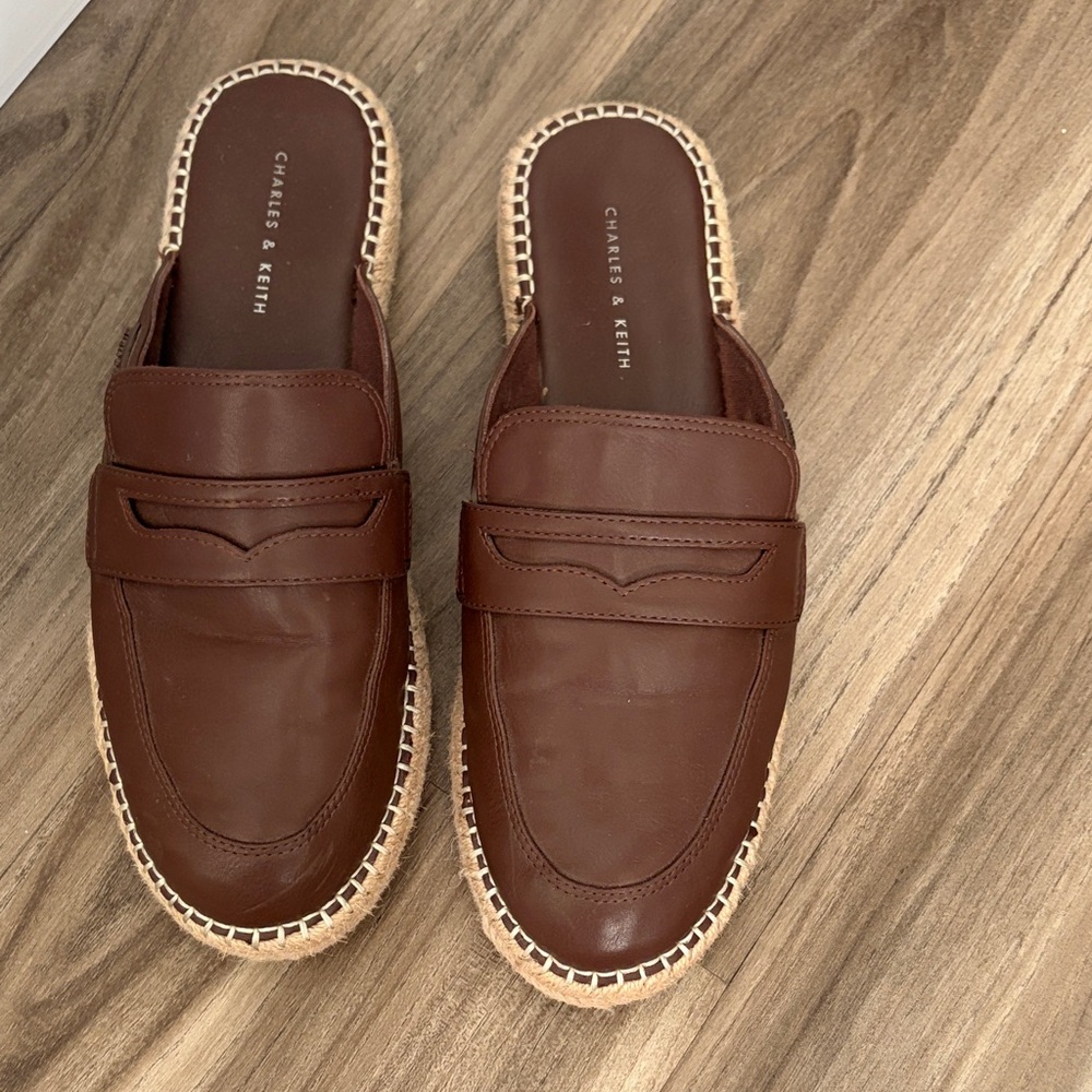 Charles & Keith Dark Brown Men's Slip-On Loafers